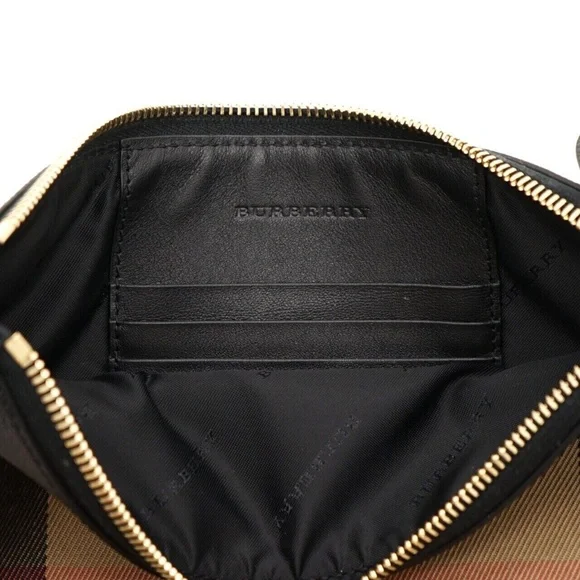 Burberry Peyton Crossbody Bag House Check Canvas in Black AUTHENTIC - Picture 2 of 6